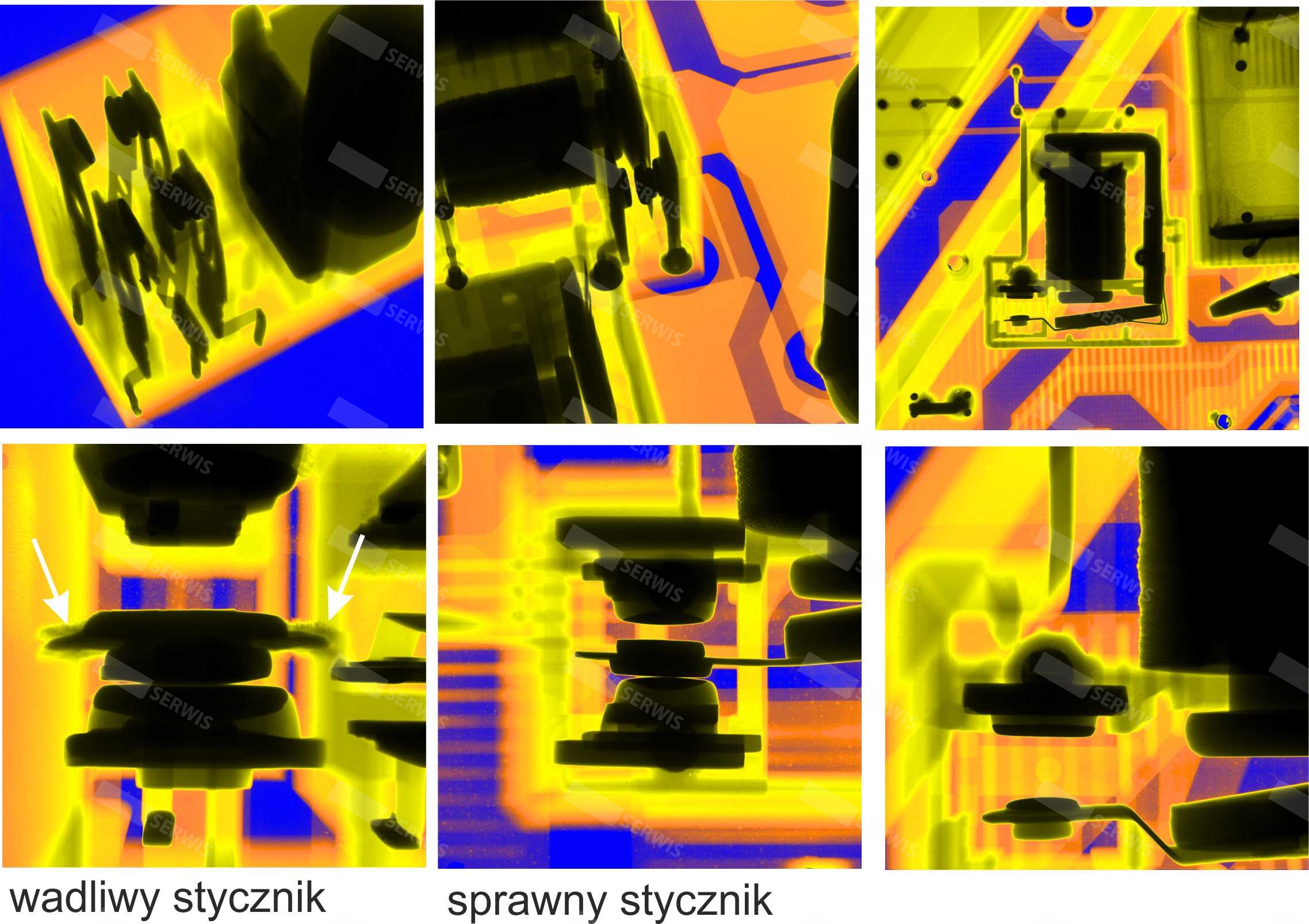 Analiza termowizyjna stycznika, porównanie wadliwego i sprawnego elementu