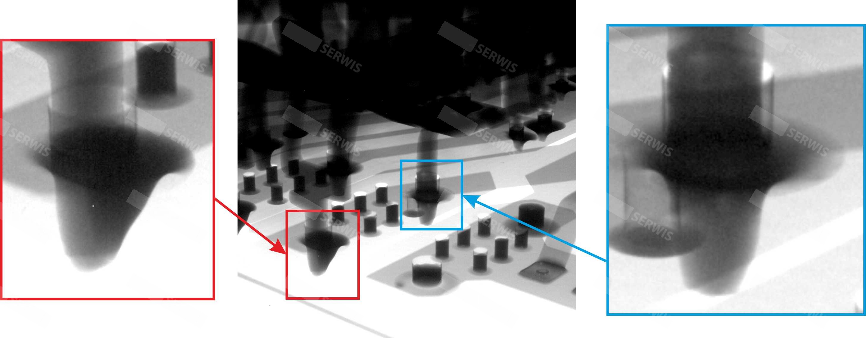 Inspekcja rentgenowska płyty PCB w celu wykrycia wad lutowania